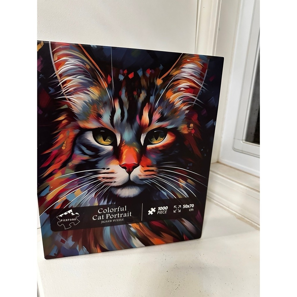 PickforU Colorful Cat Portrait Jigsaw Puzzle.
